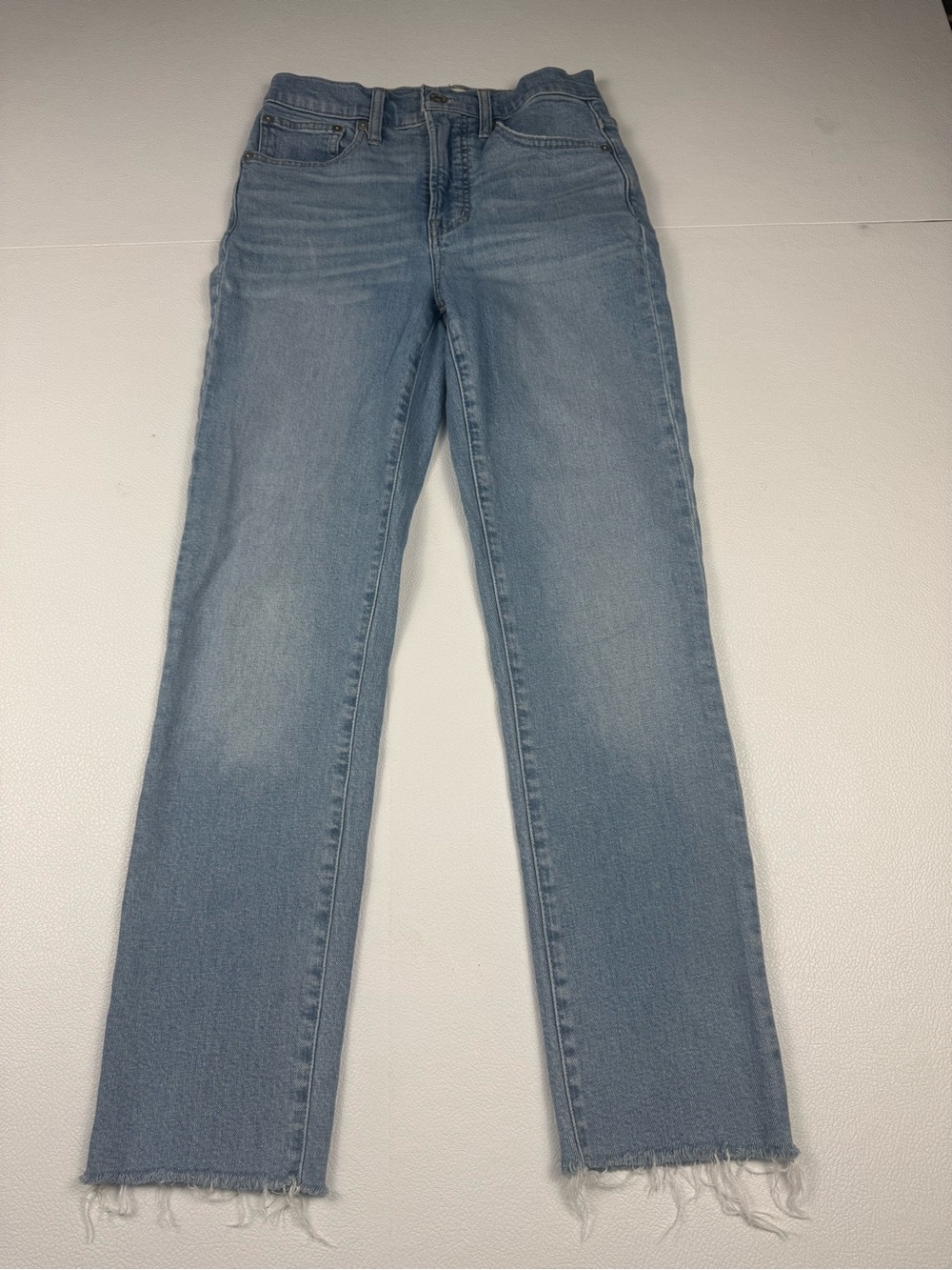 Madewell The Perfect Vintage Jean Size 24 High Rise Straight Leg Light Wash Raw